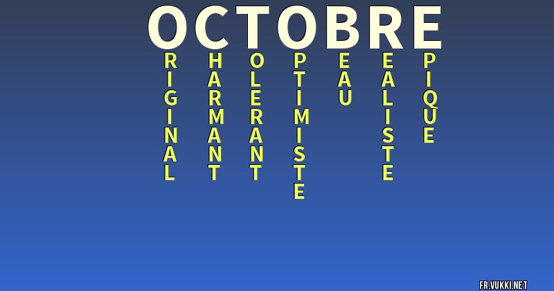 Signification du nom octobre - ¿Que signifie ton nom?
