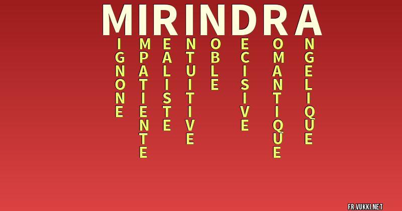 Signification du nom mirindra - ¿Que signifie ton nom?
