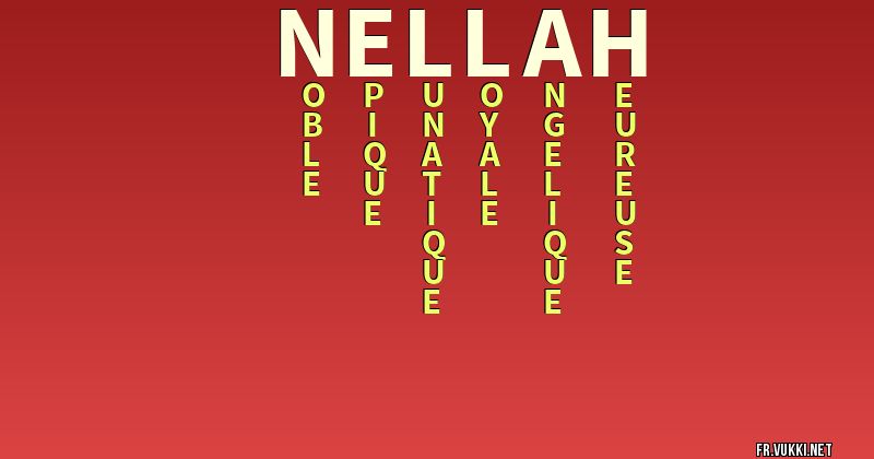 Signification du nom nellah - ¿Que signifie ton nom?
