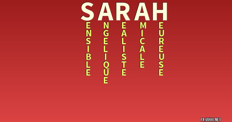 Signification du nom sarah - ¿Que signifie ton nom?