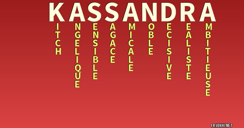 Signification du nom kassandra - ¿Que signifie ton nom?