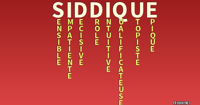 Signification du nom siddique - ¿Que signifie ton nom?