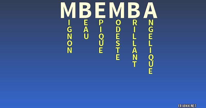 Signification du nom mbemba - ¿Que signifie ton nom?