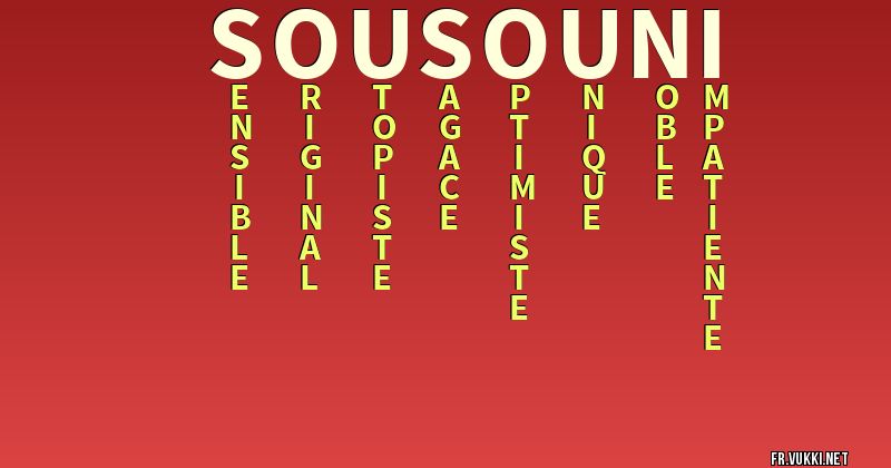 Signification du nom sousouni - ¿Que signifie ton nom?
