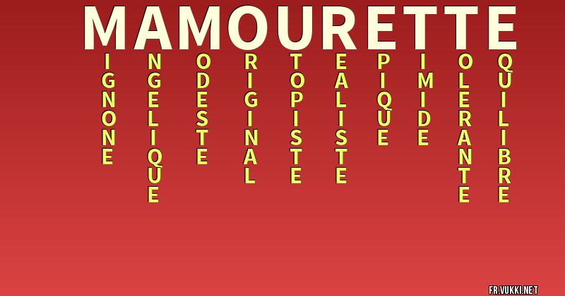 Signification du nom mamourette - ¿Que signifie ton nom?