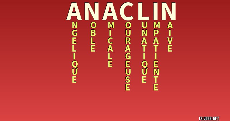 Signification du nom anaclin - ¿Que signifie ton nom?