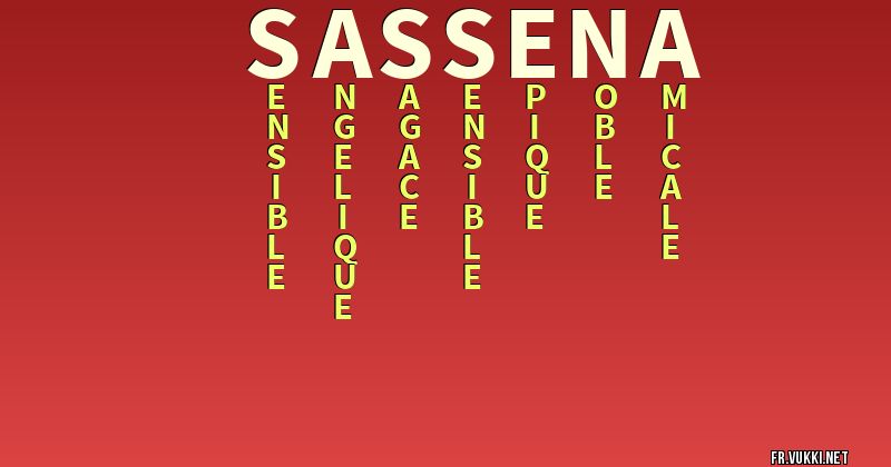 Signification du nom sassena - ¿Que signifie ton nom?
