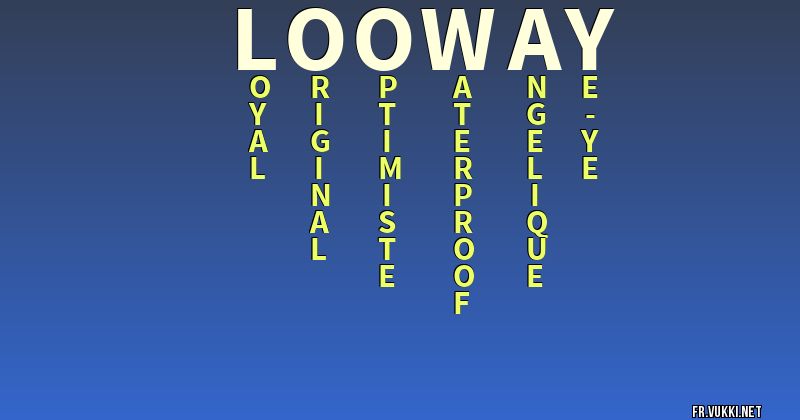 Signification du nom looway - ¿Que signifie ton nom?