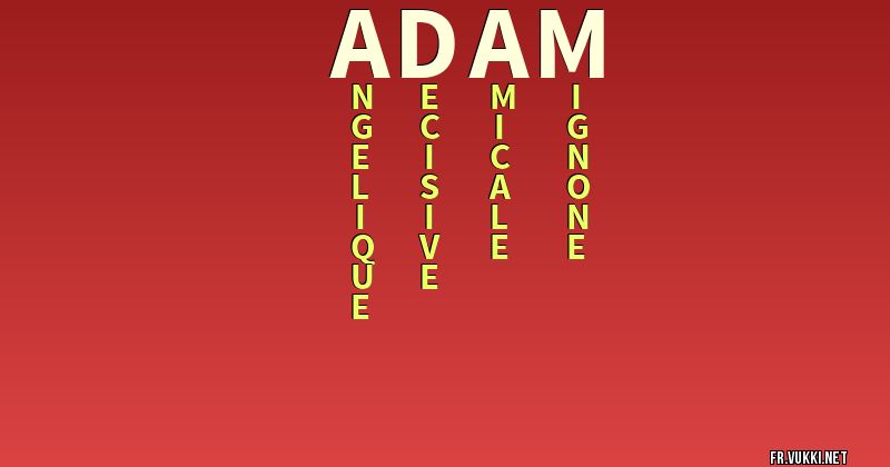 Signification du nom adam - ¿Que signifie ton nom?