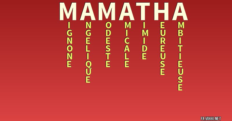 Signification du nom mamatha - ¿Que signifie ton nom?