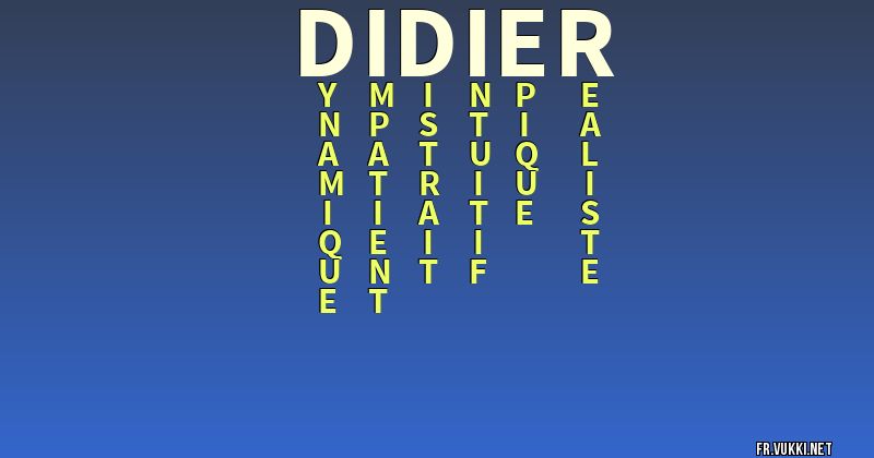Signification du nom didier - ¿Que signifie ton nom?