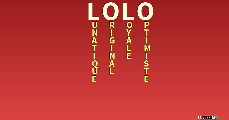 Signification du nom lolo - ¿Que signifie ton nom?