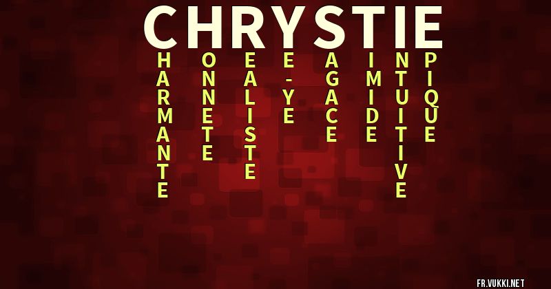 Signification du prénom chrystie - ¿Que signifie ton prénom?