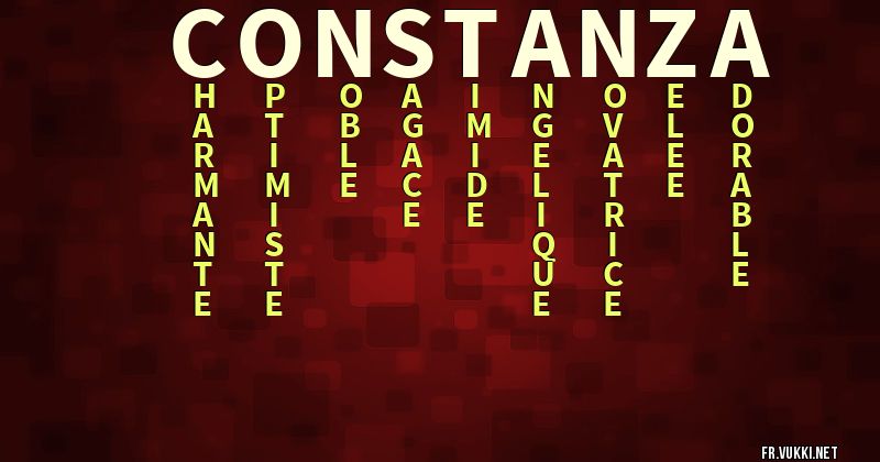 Signification du prénom constanza - ¿Que signifie ton prénom?
