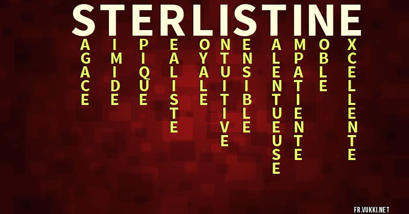 Signification du prénom sterlistine - ¿Que signifie ton prénom?