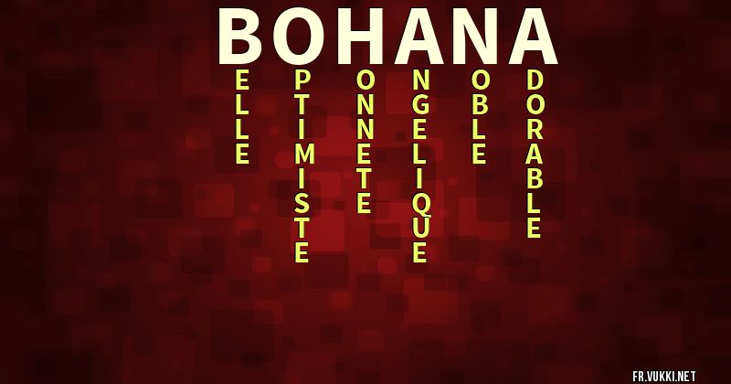 Signification du prénom bohana - ¿Que signifie ton prénom?