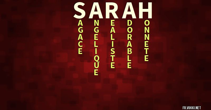 Signification du prénom sarah - ¿Que signifie ton prénom?